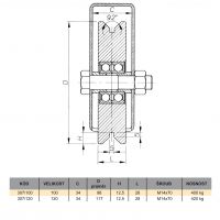 Kladka 307Y-100 2 ložiska - foto č. 2